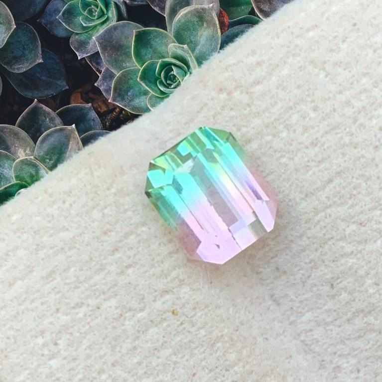 Natural Faceted bicolour tourmaline 2