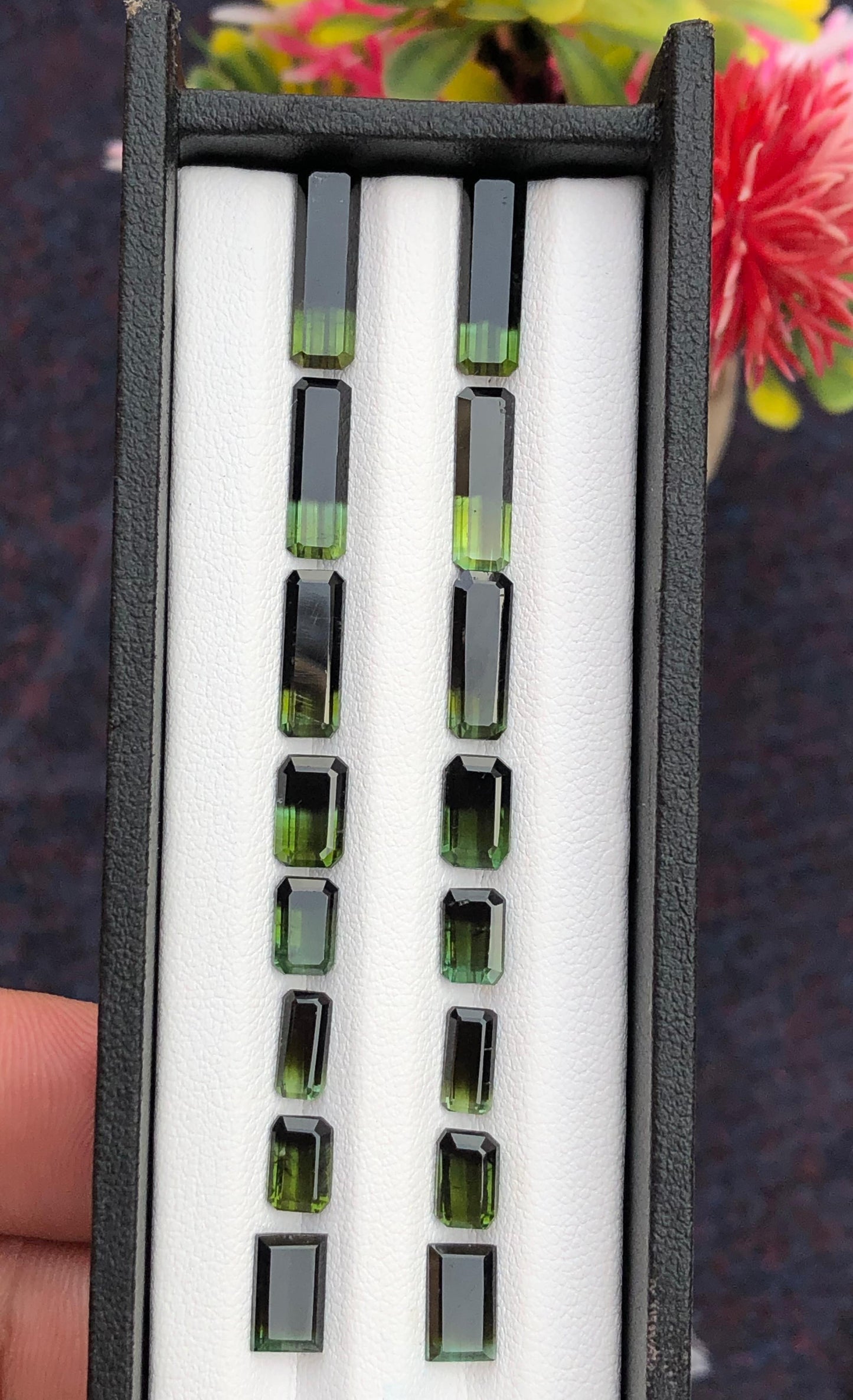 Beautiful faceted Natural bi color Tourmaline pear Available