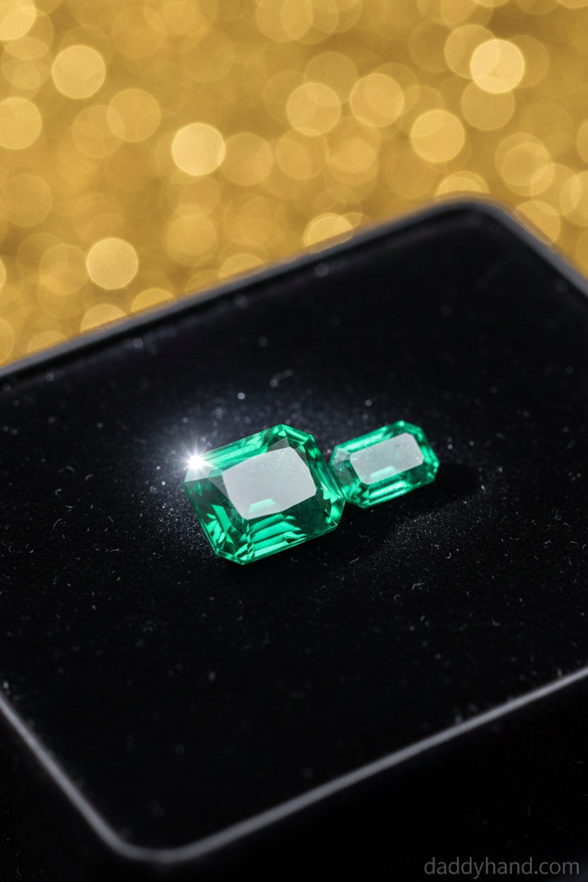Natural Emerald Pair – 2.80 ct of Swat Valley Green