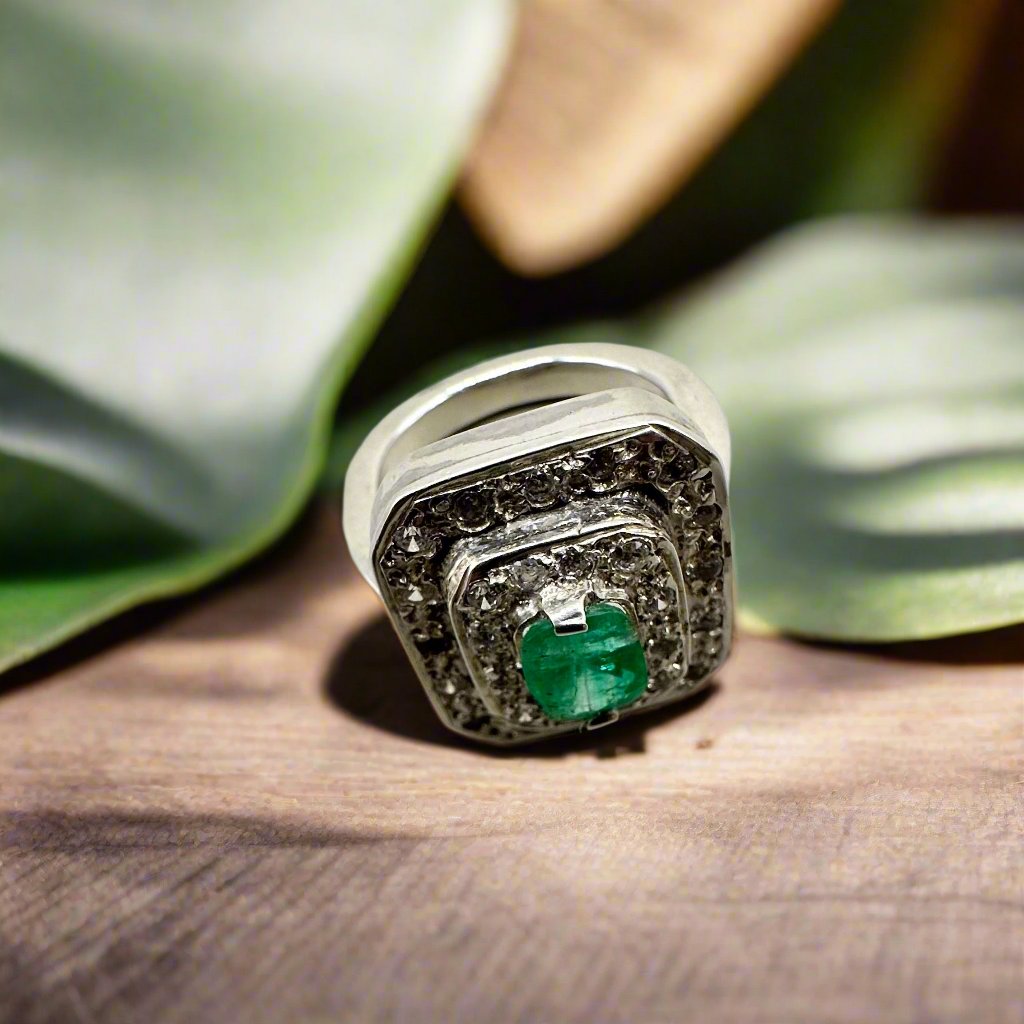 Emerald Ring Silver sterling Handmade Panjshir