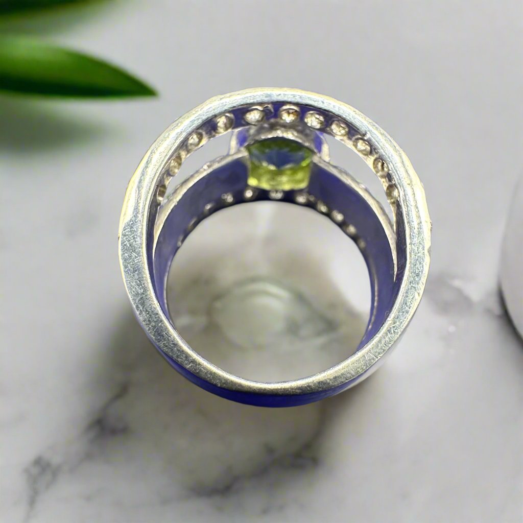 Peridot Ring Silver sterling Handmade