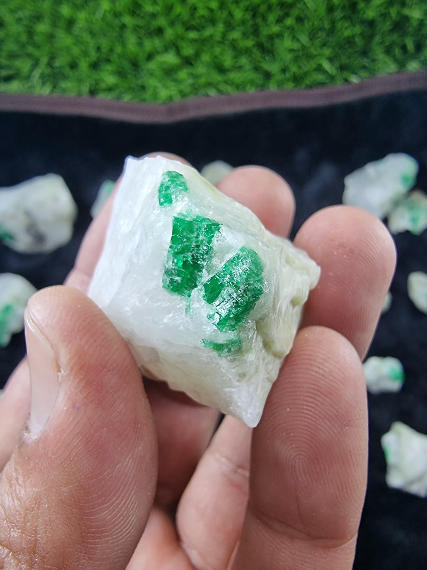 White Matrix Emerald Specimen