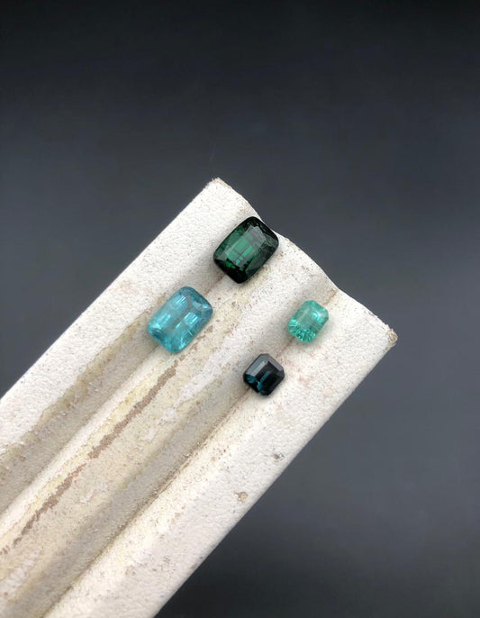 Natural Tourmaline Parcel – 4 Pieces of Afghan Color Magic, 5.25 ct Total