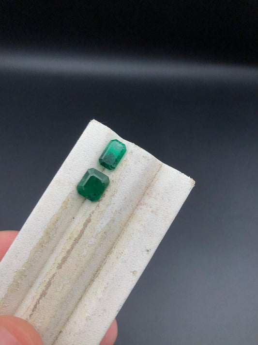 Natural Emerald Pair – 2.80 ct of Swat Valley Green