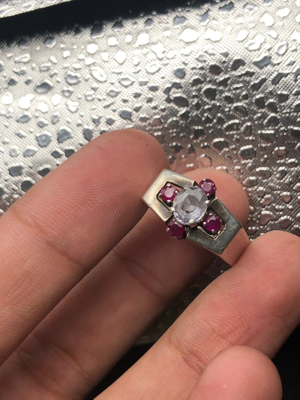 Natural aquamarine and Afghanistan. Ruby&nbsp;