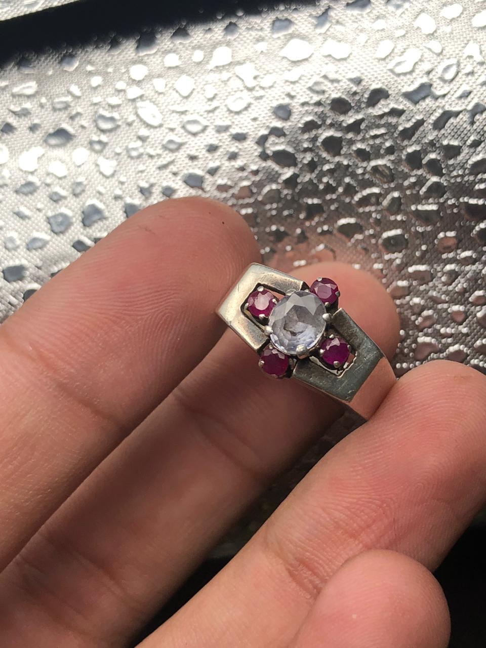 Natural aquamarine and Afghanistan. Ruby&nbsp;