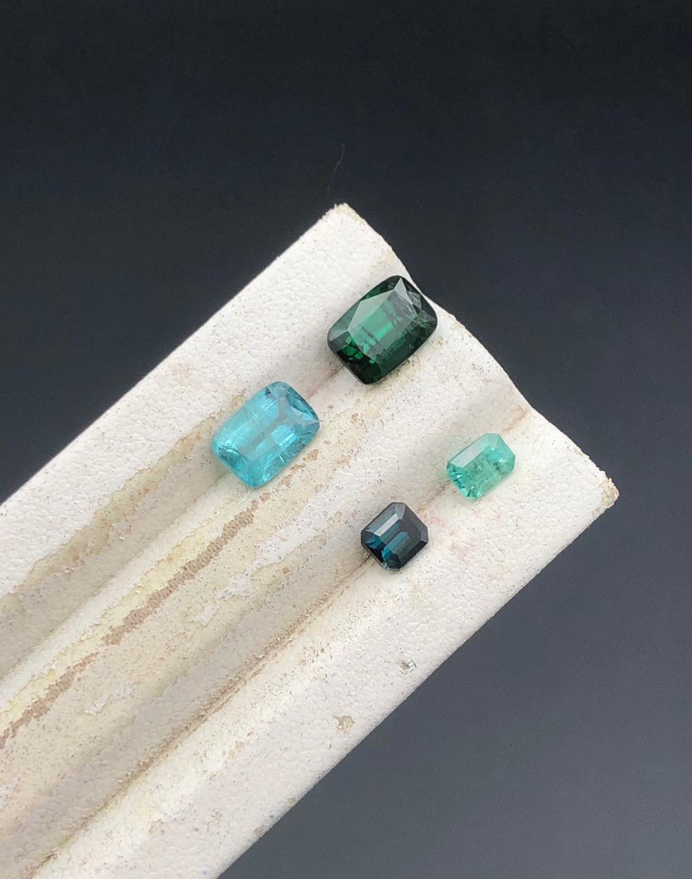 Natural Tourmaline Parcel – 4 Pieces of Afghan Color Magic, 5.25 ct Total