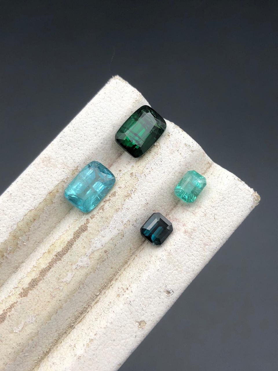 Natural Tourmaline Parcel – 4 Pieces of Afghan Color Magic, 5.25 ct Total