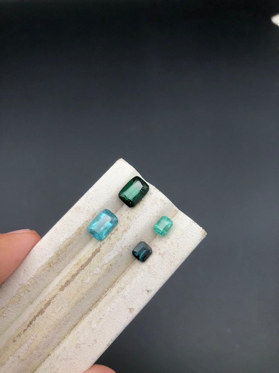 Natural Tourmaline Parcel – 4 Pieces of Afghan Color Magic, 5.25 ct Total