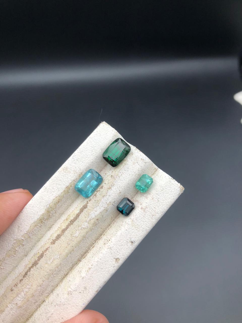 Natural Tourmaline Parcel – 4 Pieces of Afghan Color Magic, 5.25 ct Total