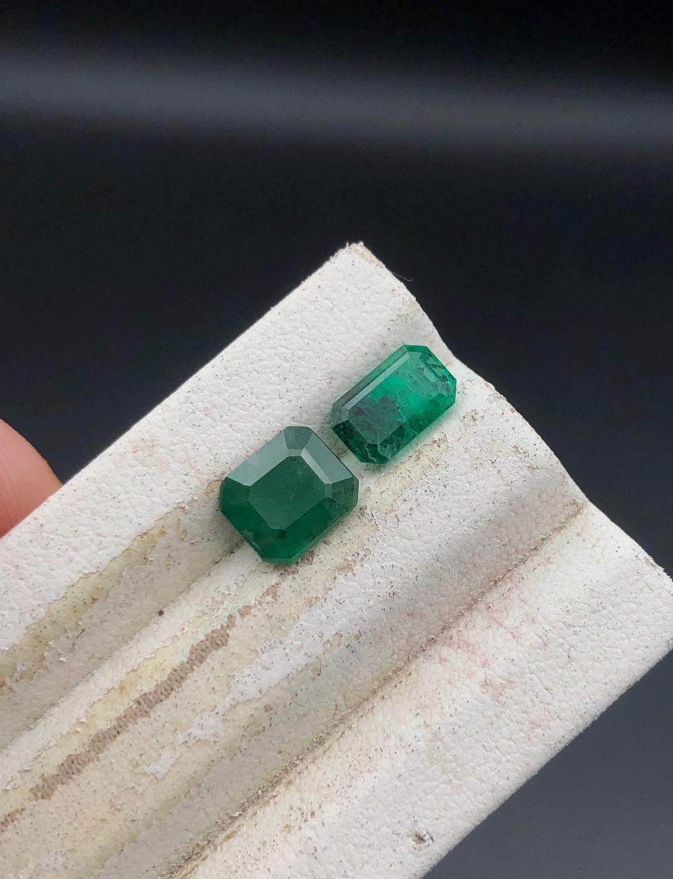 Natural Emerald Pair – 2.80 ct of Swat Valley Green